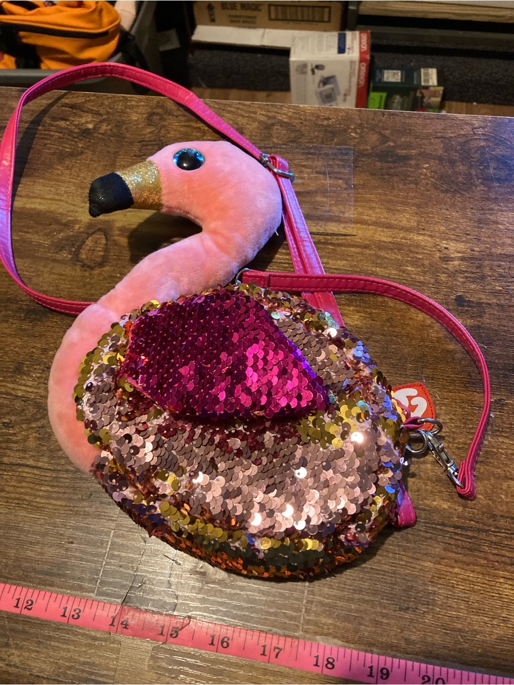 Ty fashion sequin flamingo purse
